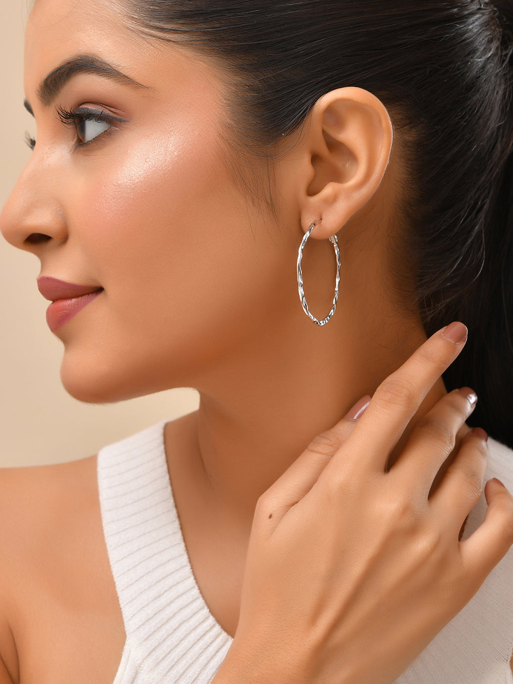 Aurora Textured Hoop Earrings