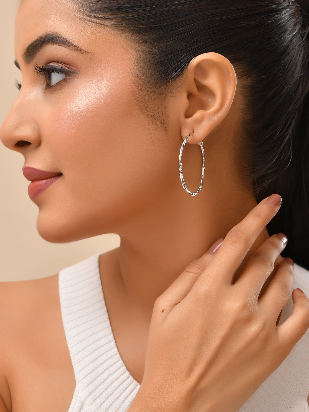 Aurora Textured Hoop Earrings