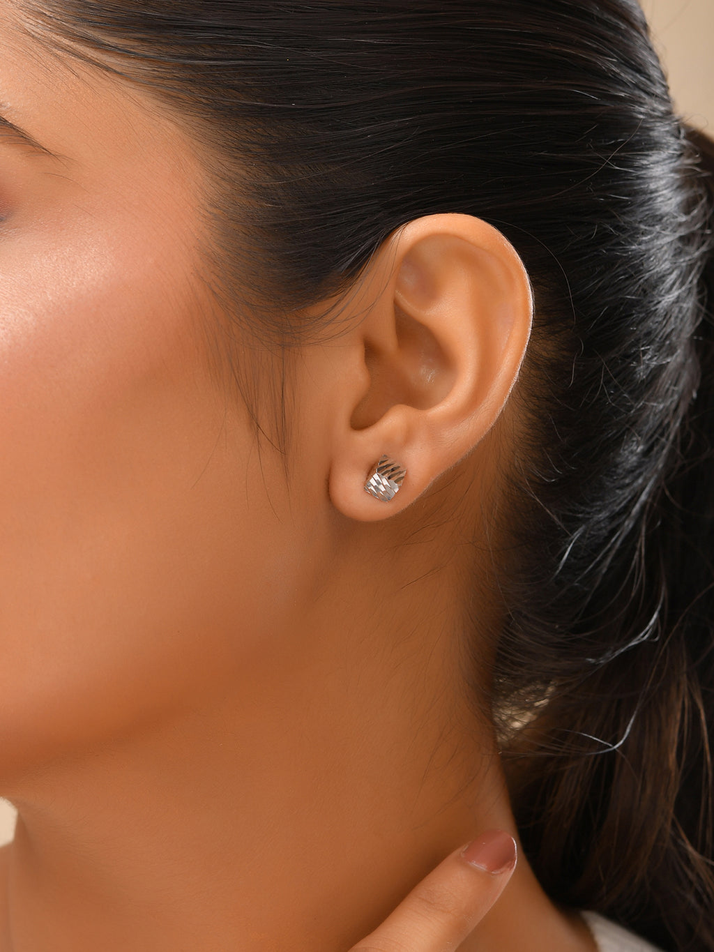 Textured Cube Earrings