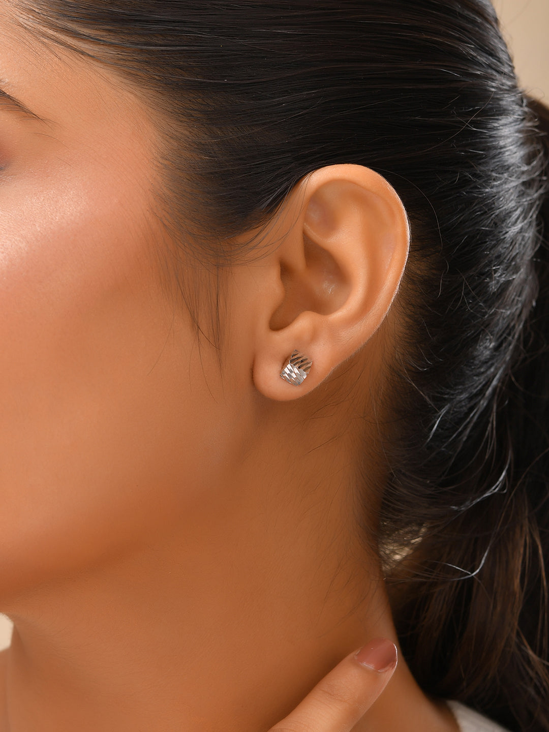 Textured Cube Earrings