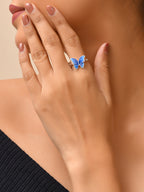 Azure: Enamel Butterfly Ring