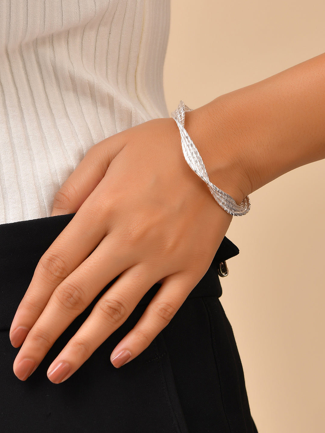 Silver Tide Wave Cuff