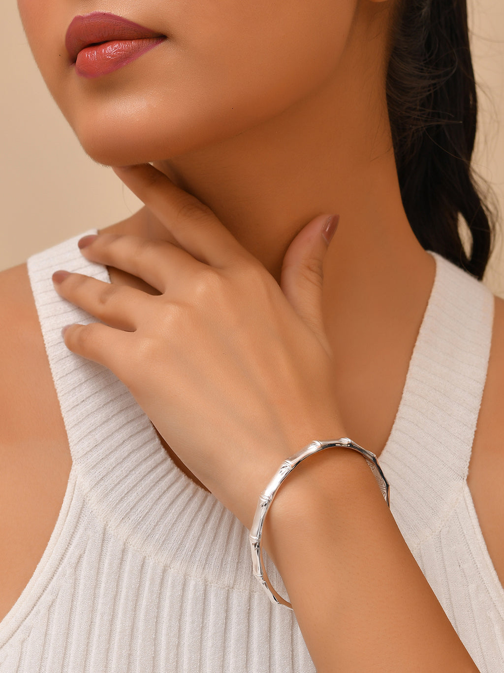 Bamboo Silver Cuff