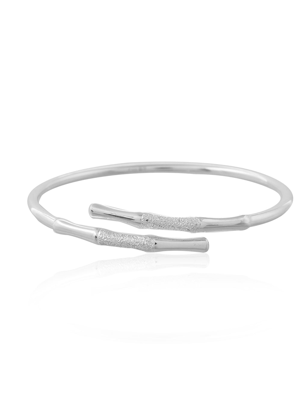 Bamboo Cross Silver Bangle