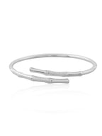 Bamboo Cross Silver Bangle