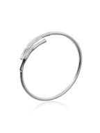 Bamboo Cross Silver Bangle