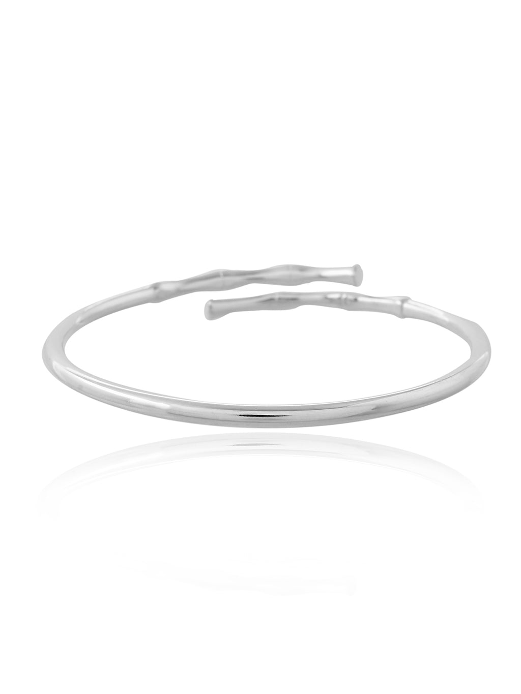 Bamboo Cross Silver Bangle