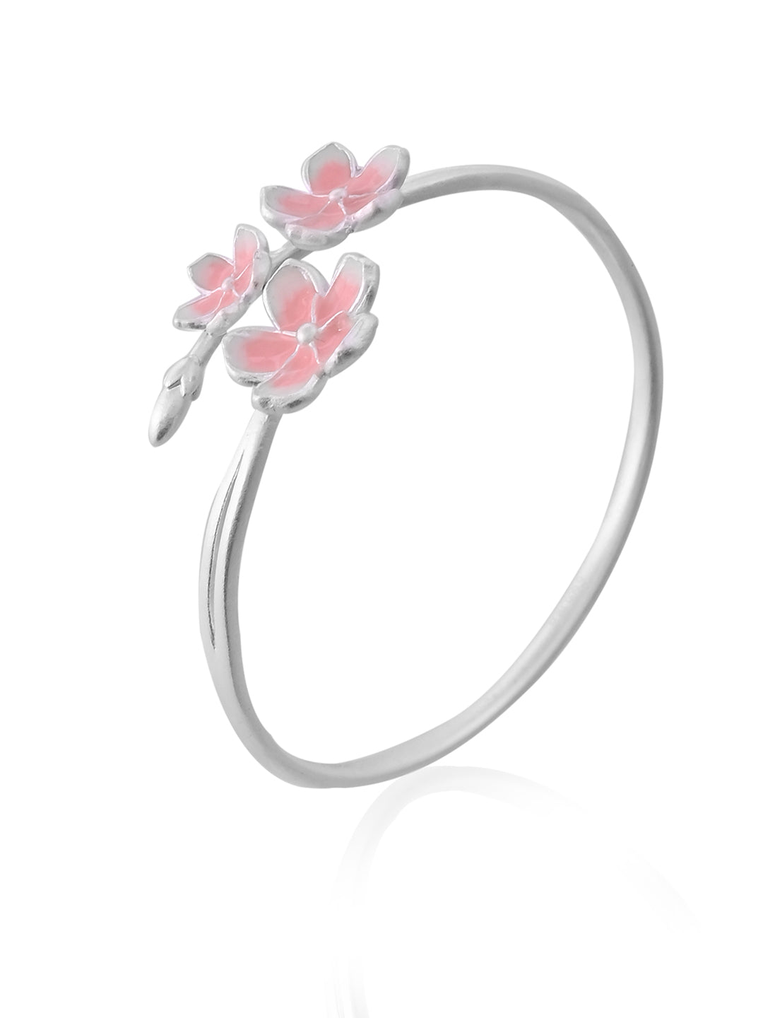 Sakura Silver Bangle