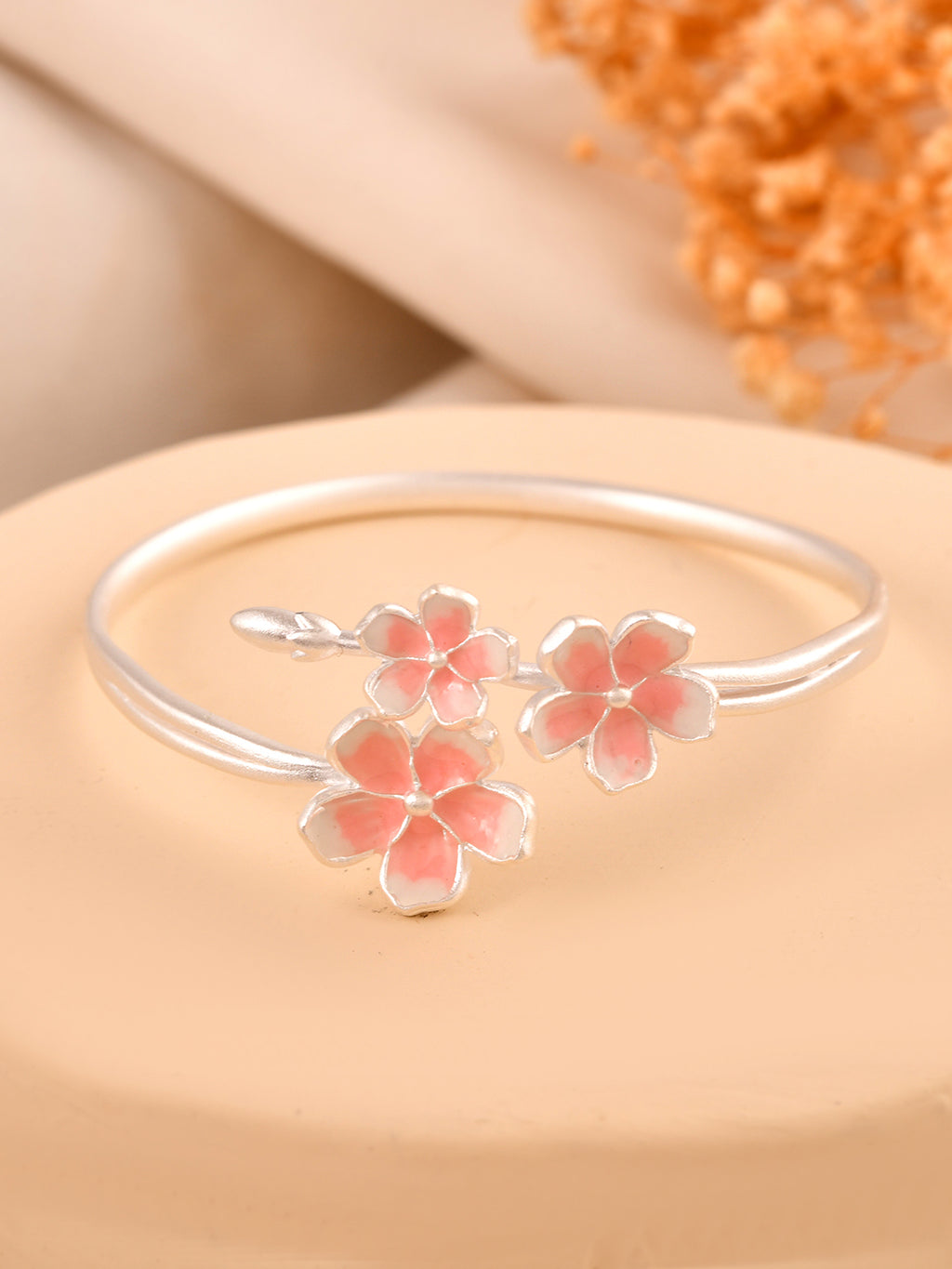 Sakura Silver Bangle