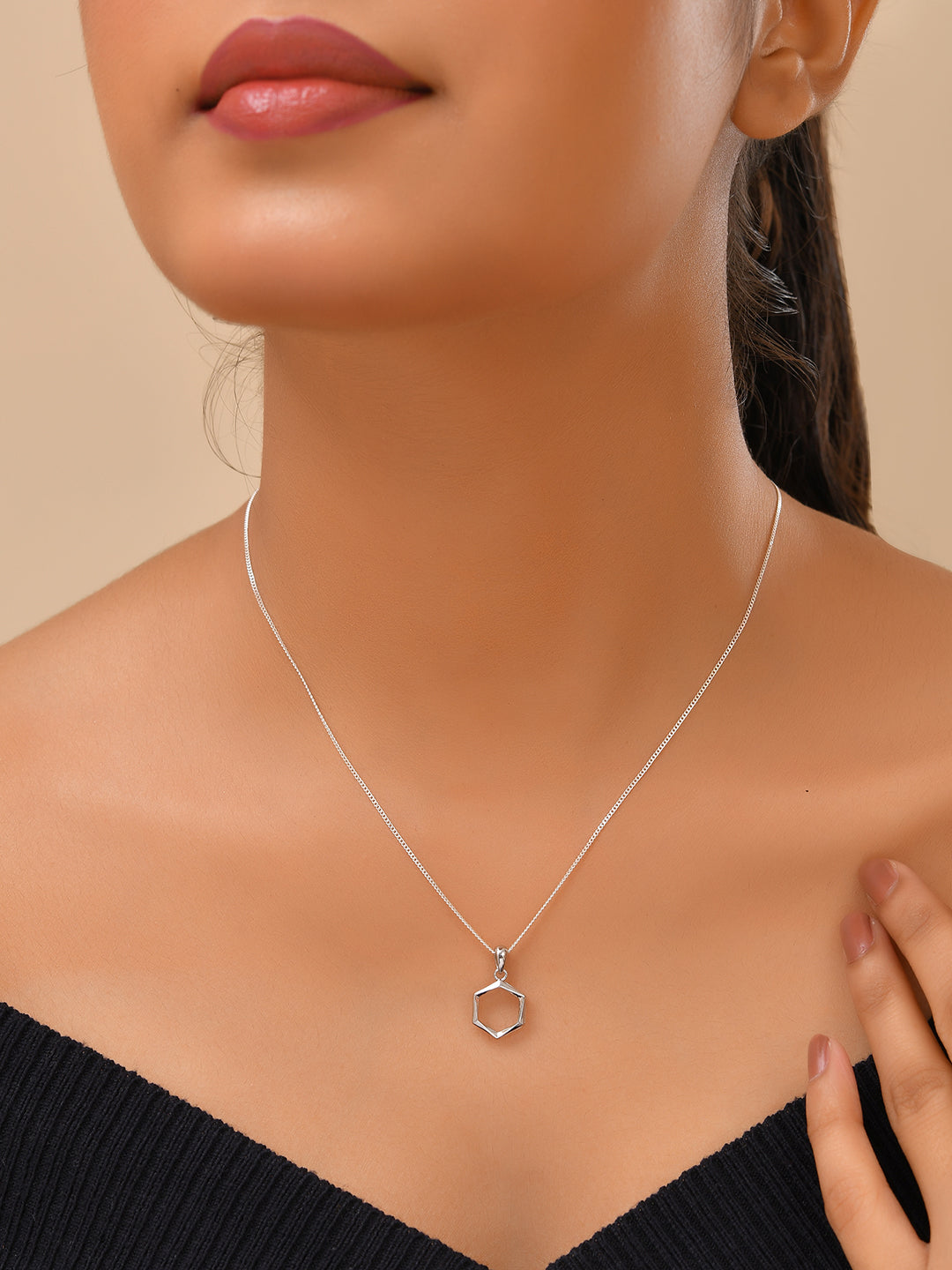 Geometric Hexagon Necklace