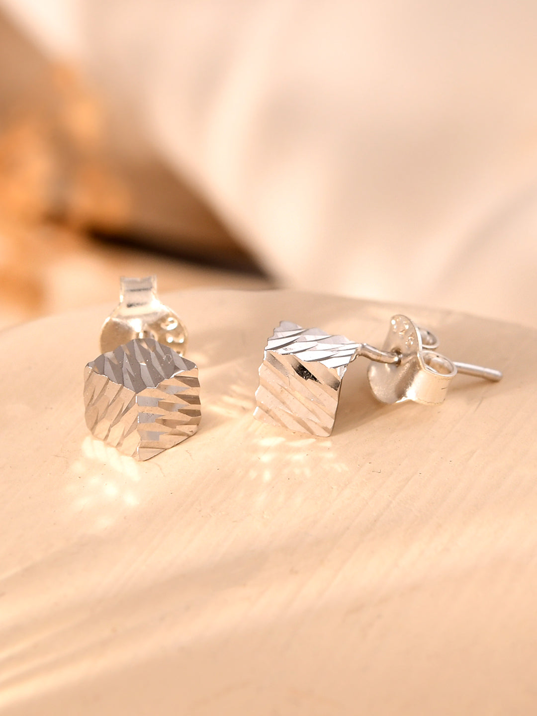 Textured Cube Earrings